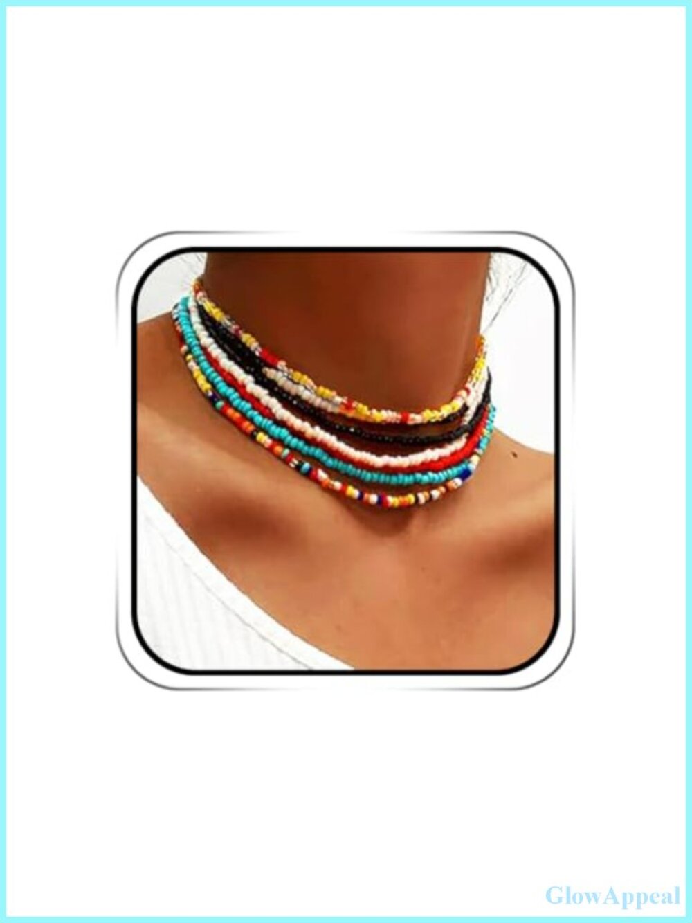 Boho Layered Beaded Choker Necklace Set for Women